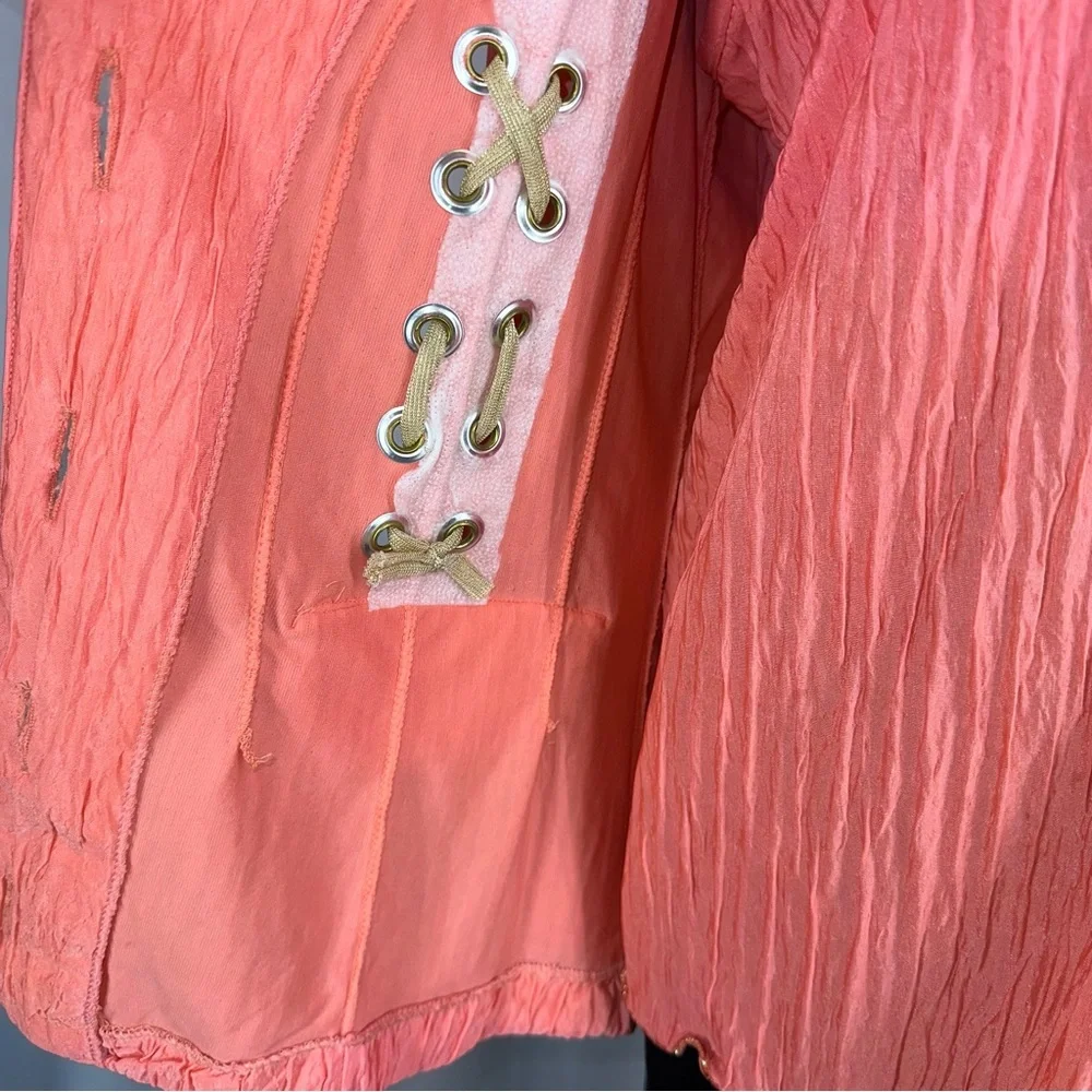 Vintage Sue Blue Tank And Jacket 2 Piece Set Sz‎ XL? Coral Crinkle USA Made READ